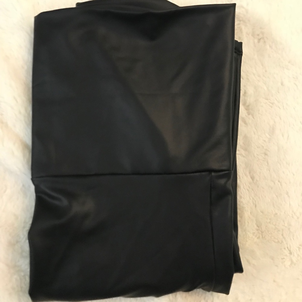 High waisted leather leggings